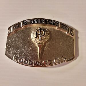 Vintage API Golf Belt Buckle Silver 25TH Anniversary Woodward, OK 1967-1992